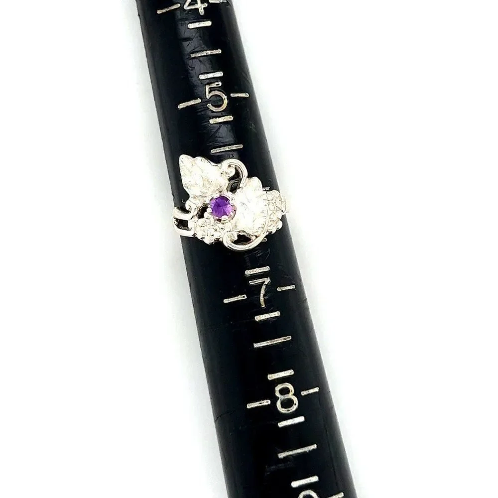 Grape-Shaped‎ Amethyst Sterling Silver Small Ring